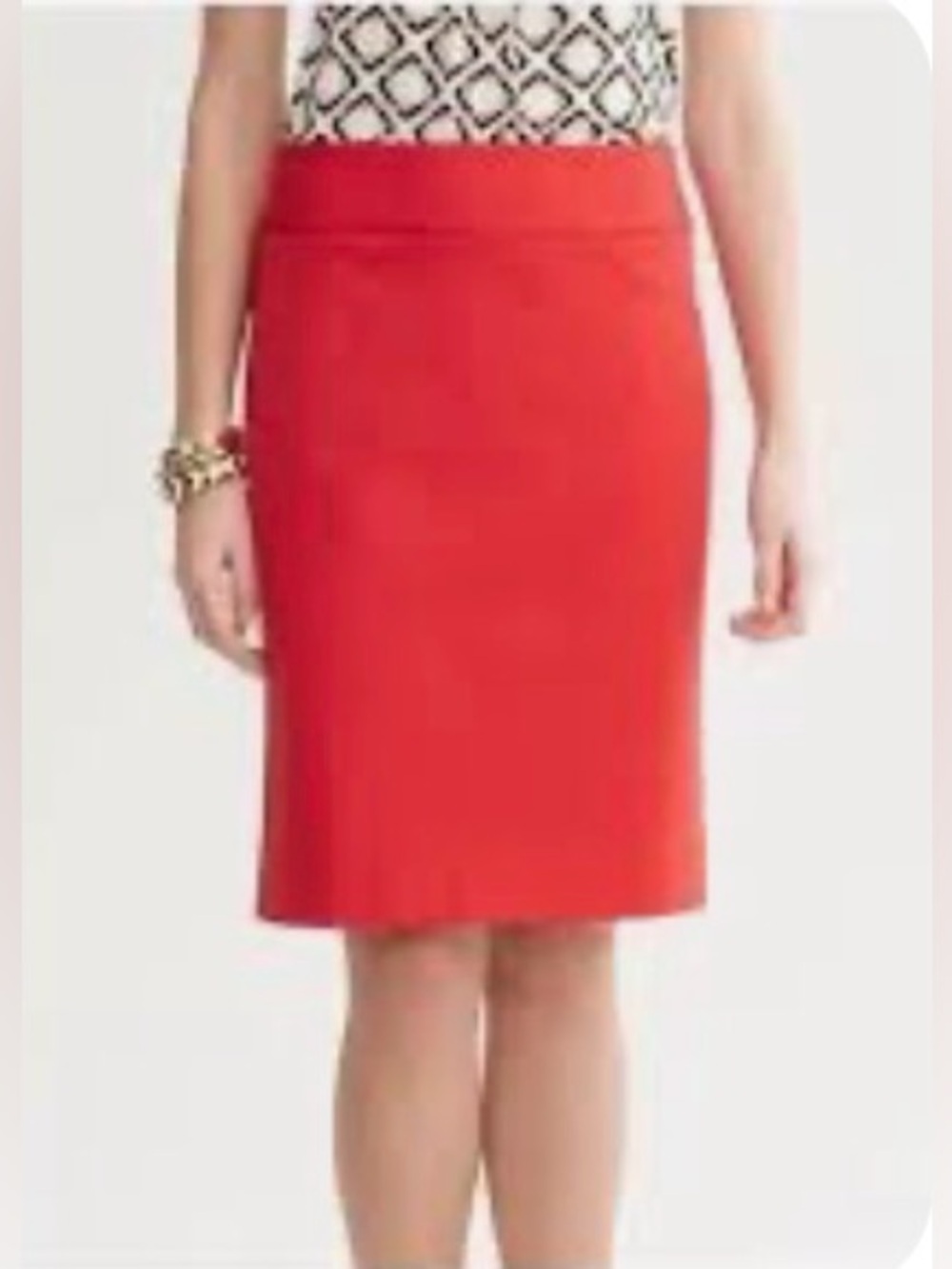 Banana Republic Red Pencil Skirt NWT Size 8 Stretch Cotton Career Work Skirt